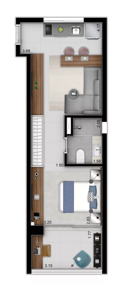 Apartamento, 1 quarto, 33 m² - Foto 8
