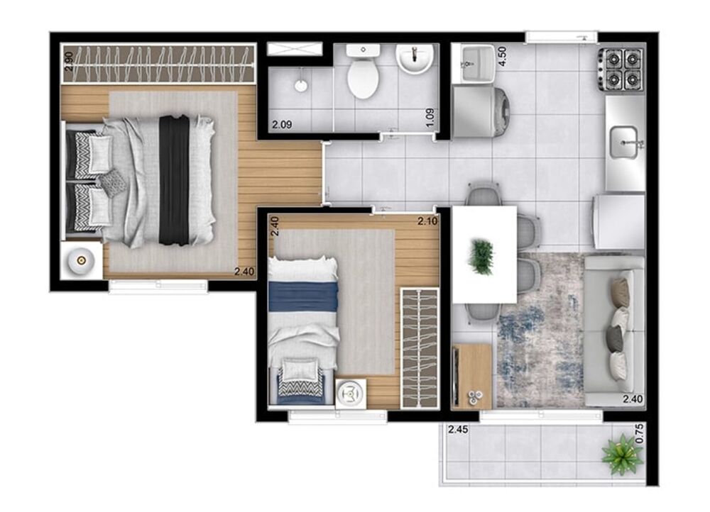 Apartamento, 2 quartos, 31 m² - Foto 8