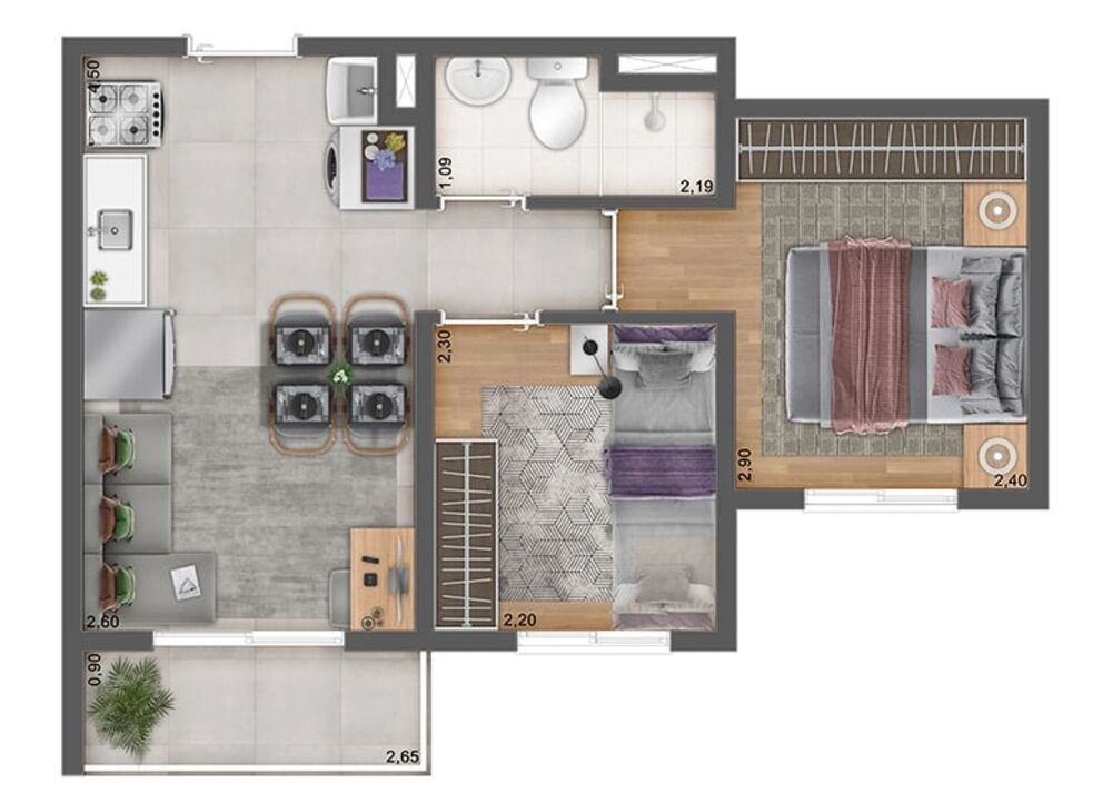 Apartamento, 2 quartos, 35 m² - Foto 4