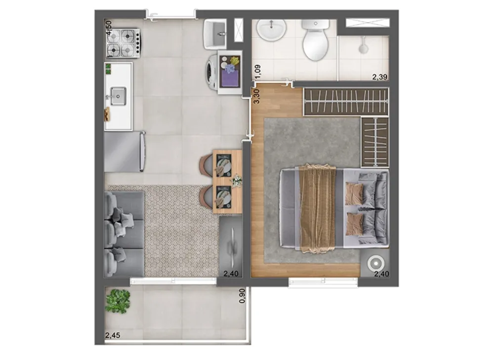 Apartamento, 2 quartos, 35 m² - Foto 7