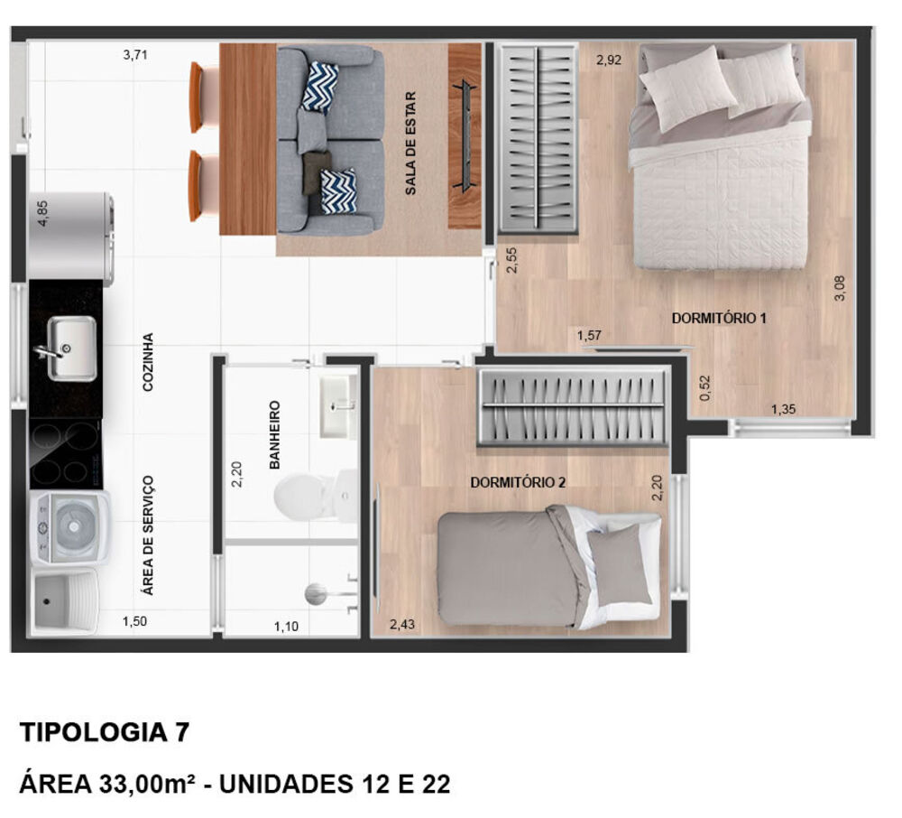 Apartamento, 1 quarto, 36 m² - Foto 8