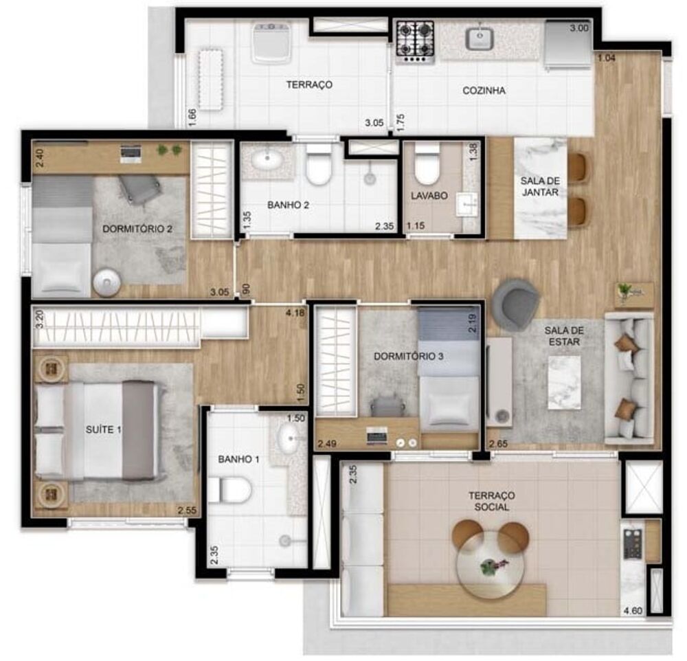 Apartamento, 3 quartos, 79 m² - Foto 1
