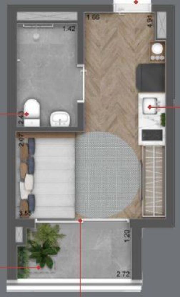 Apartamento, 1 quarto, 24 m² - Foto 4