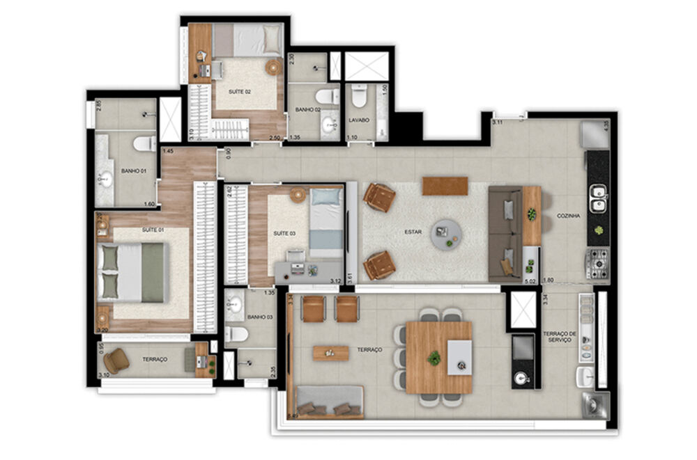 Apartamento à venda com 3 quartos, 119m² - Foto 7