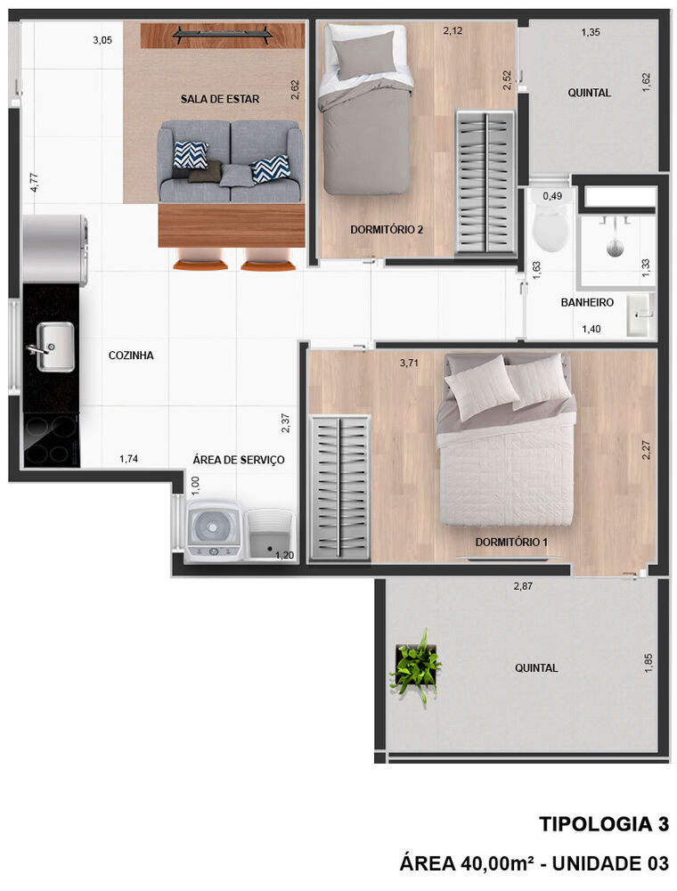Apartamento, 2 quartos, 46 m² - Foto 12