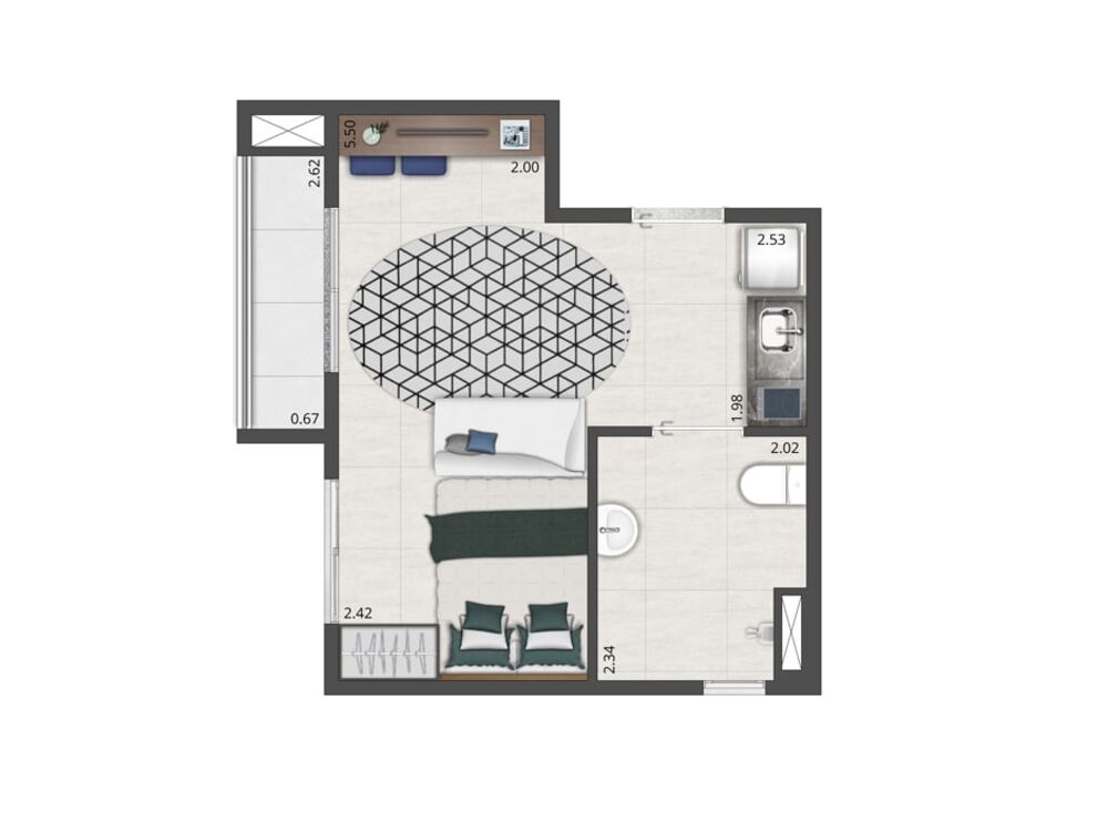 Apartamento, 2 quartos, 36 m² - Foto 6