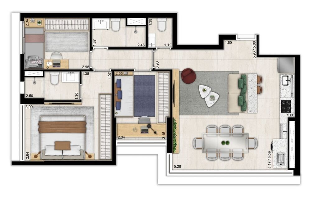 Apartamento, 3 quartos, 79 m² - Foto 3