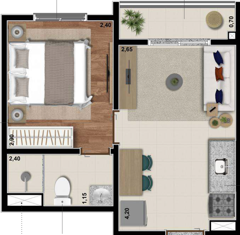 Apartamento, 1 quarto, 26 m² - Foto 7