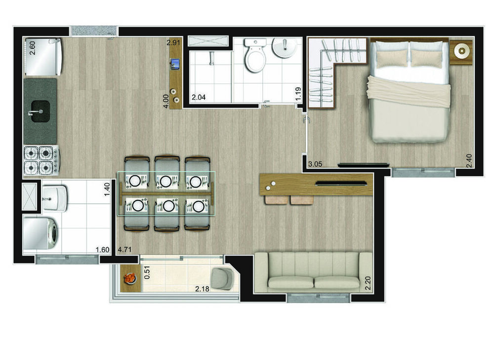 Apartamento, 2 quartos, 37 m² - Foto 6