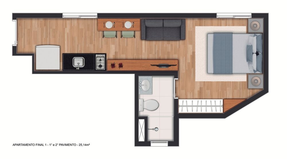 Apartamento, 1 quarto, 25 m² - Foto 6