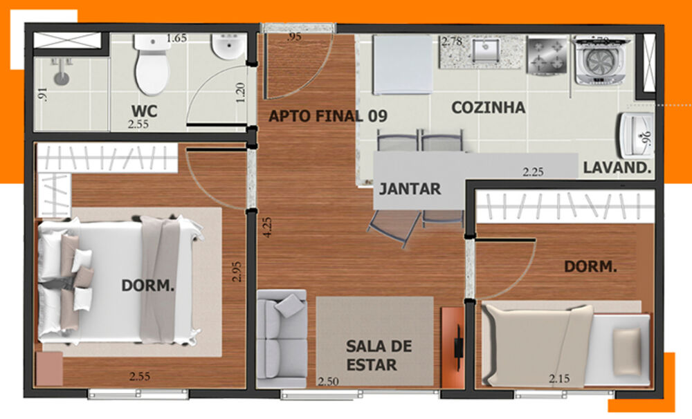 Apartamento, 2 quartos, 33 m² - Foto 9
