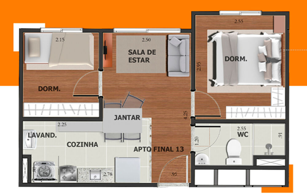 Apartamento, 2 quartos, 33 m² - Foto 3