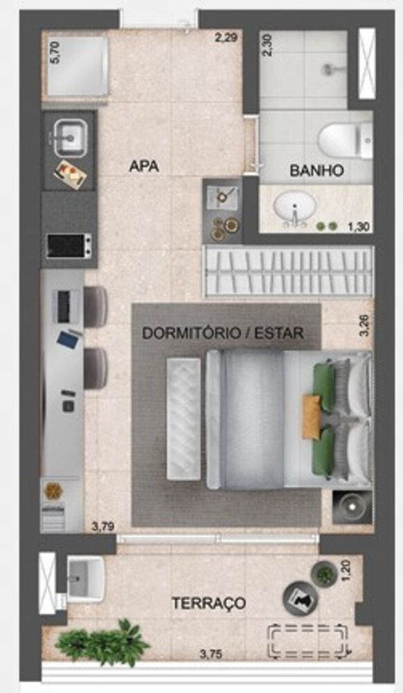 Apartamento, 1 quarto, 50 m² - Foto 10