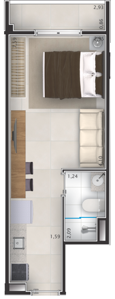 Apartamento, 2 quartos, 35 m² - Foto 10