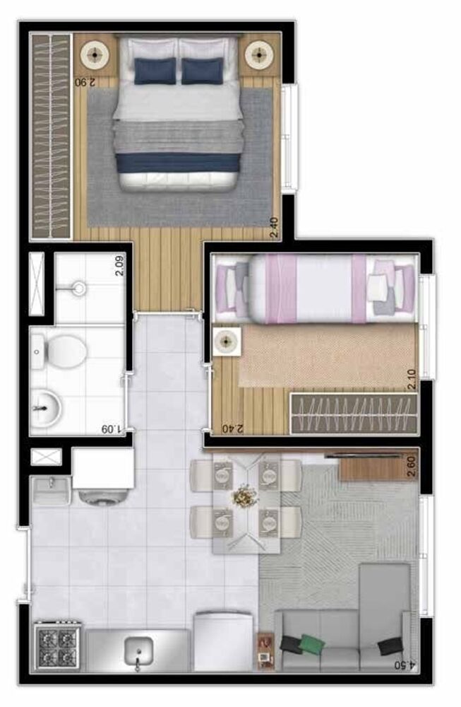 Apartamento, 2 quartos, 34 m² - Foto 6