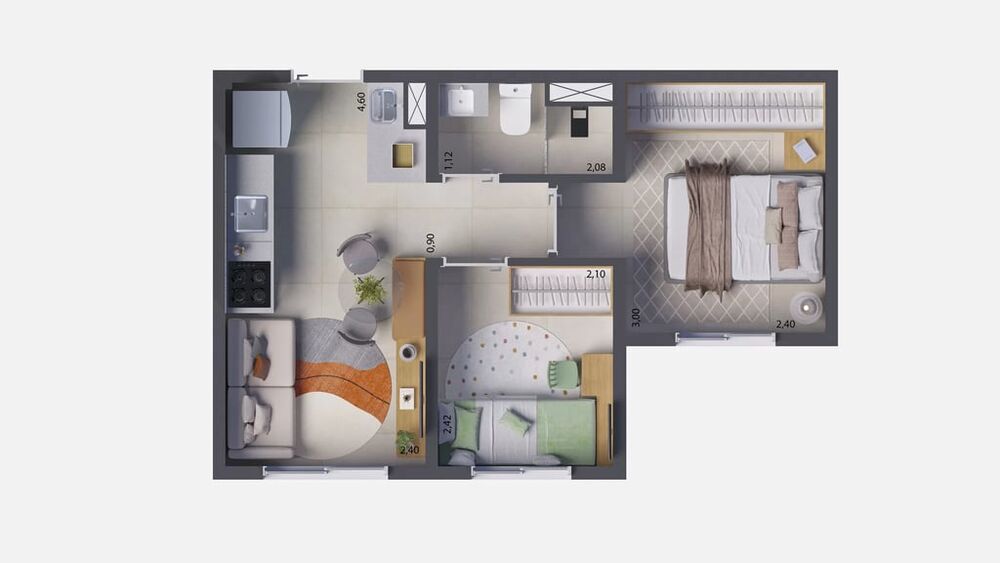Apartamento, 3 quartos, 51 m² - Foto 9