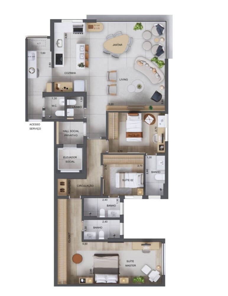Apartamento, 3 quartos, 126 m² - Foto 8