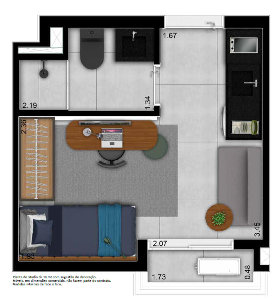 Apartamento, 1 quarto, 17 m² - Foto 4