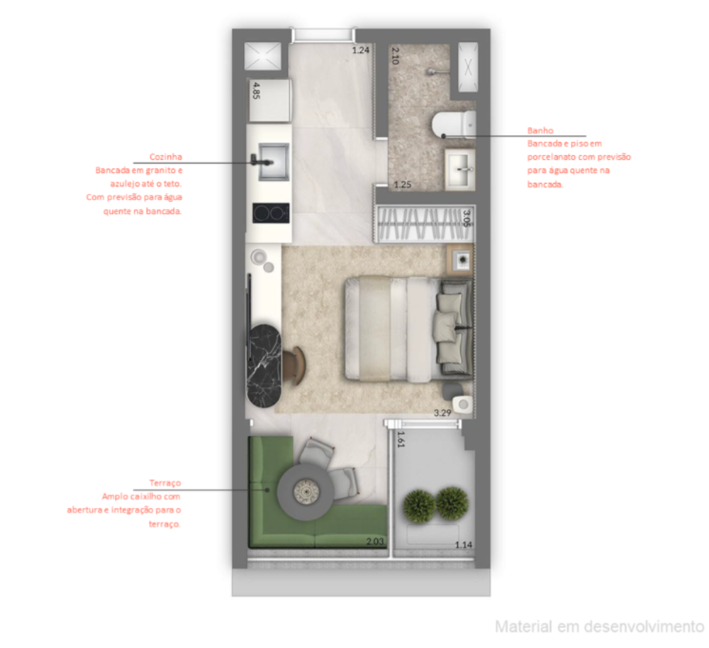 Apartamento, 1 quarto, 26 m² - Foto 4