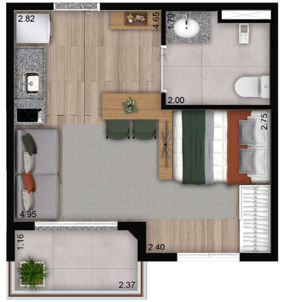 Apartamento, 1 quarto, 40 m² - Foto 8