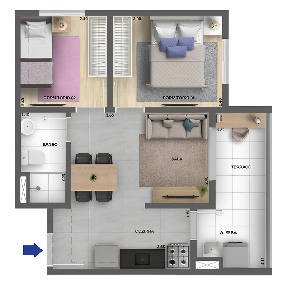 Apartamento, 2 quartos, 32 m² - Foto 9