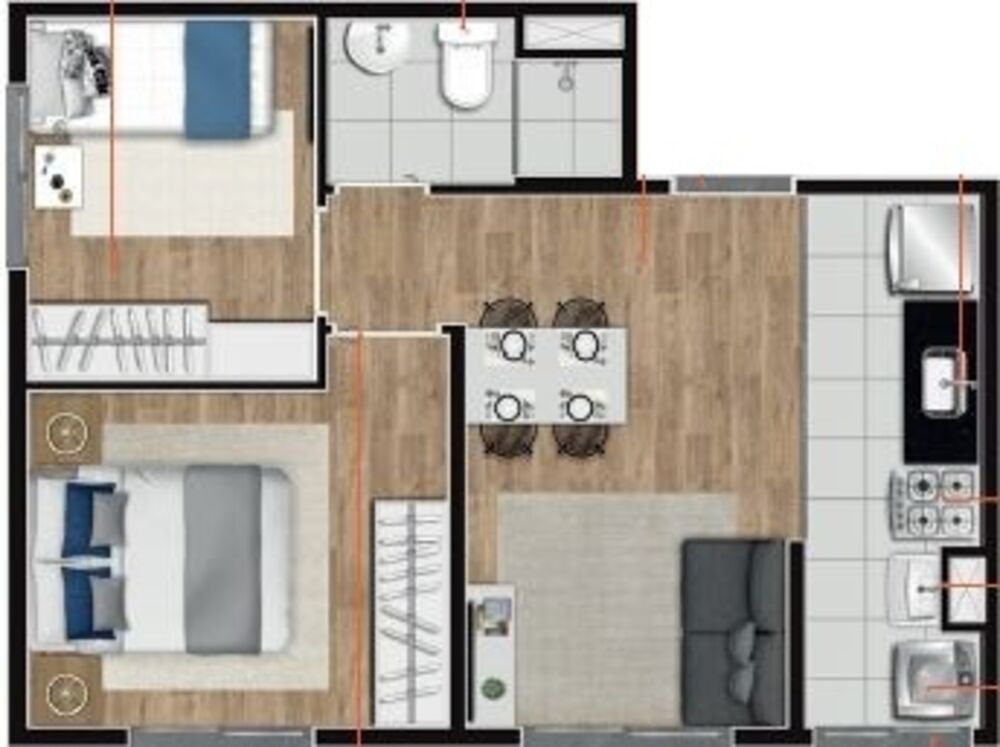 Apartamento, 2 quartos, 36 m² - Foto 8