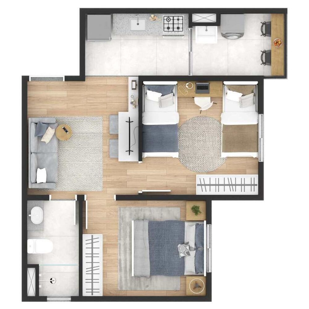 Apartamento, 2 quartos, 34 m² - Foto 8