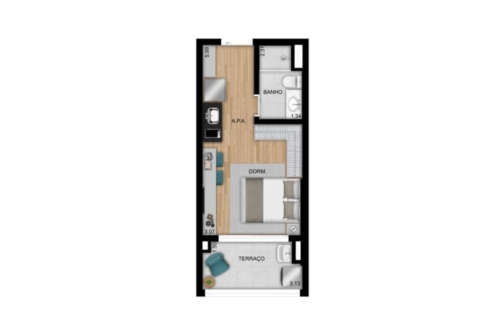 Apartamento, 1 quarto, 30 m² - Foto 23