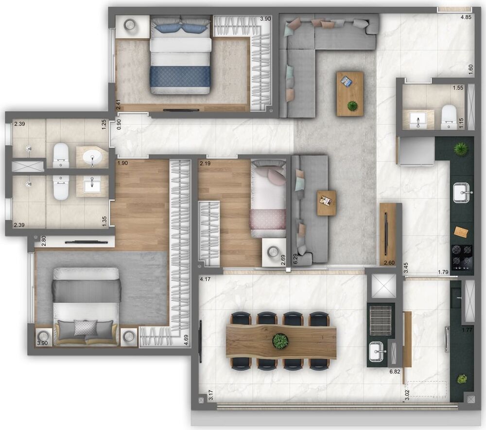 Apartamento, 3 quartos, 100 m² - Foto 16