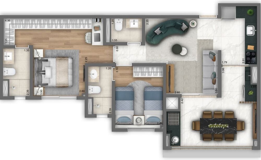 Apartamento, 3 quartos, 100 m² - Foto 14