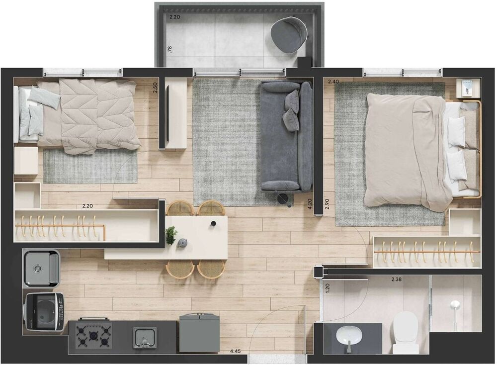 Apartamento, 2 quartos, 35 m² - Foto 13