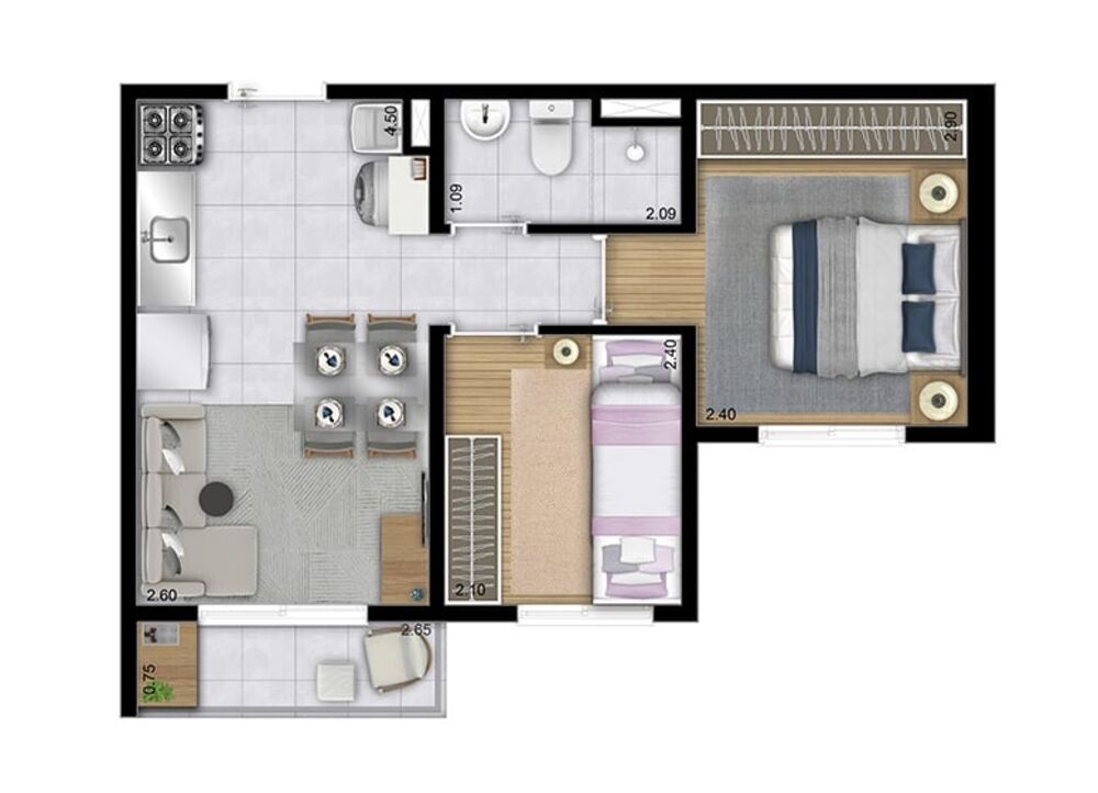 Apartamento, 2 quartos, 32 m² - Foto 1