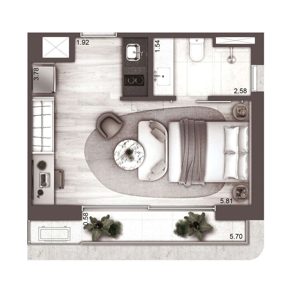Apartamento, 1 quarto, 54 m² - Foto 6