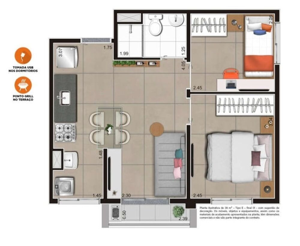 Apartamento, 2 quartos, 39 m² - Foto 25