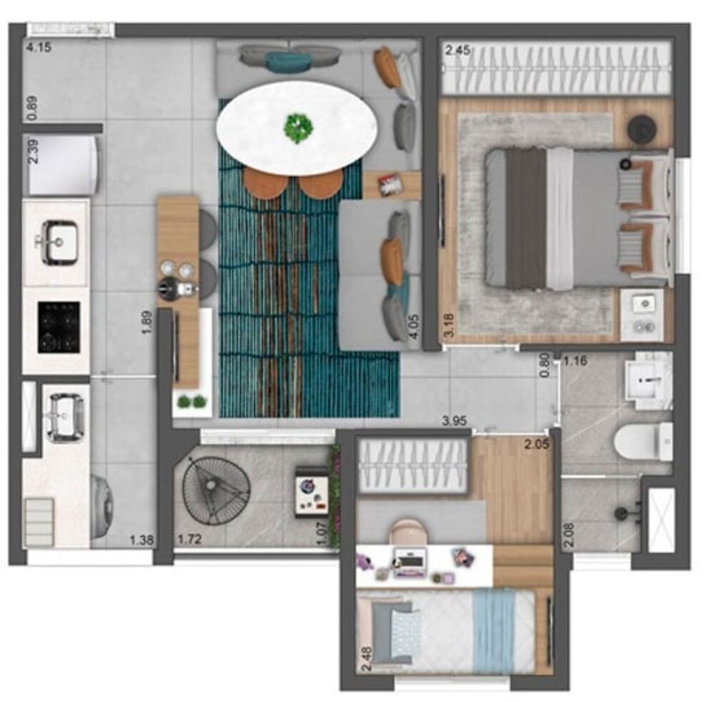 Apartamento, 2 quartos, 37 m² - Foto 1