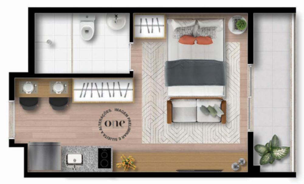 Apartamento, 1 quarto, 26 m² - Foto 1