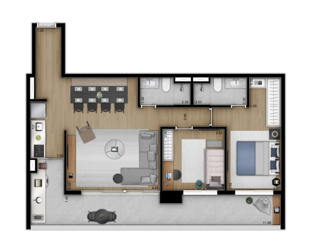 Apartamento, 1 quarto, 55 m² - Foto 22