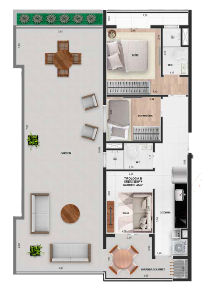Apartamento, 2 quartos, 48 m² - Foto 21