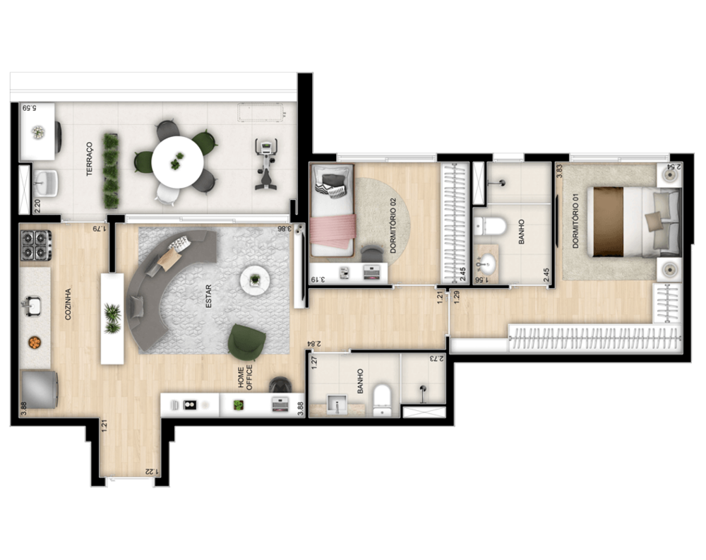 Apartamento, 2 quartos, 81 m² - Foto 3