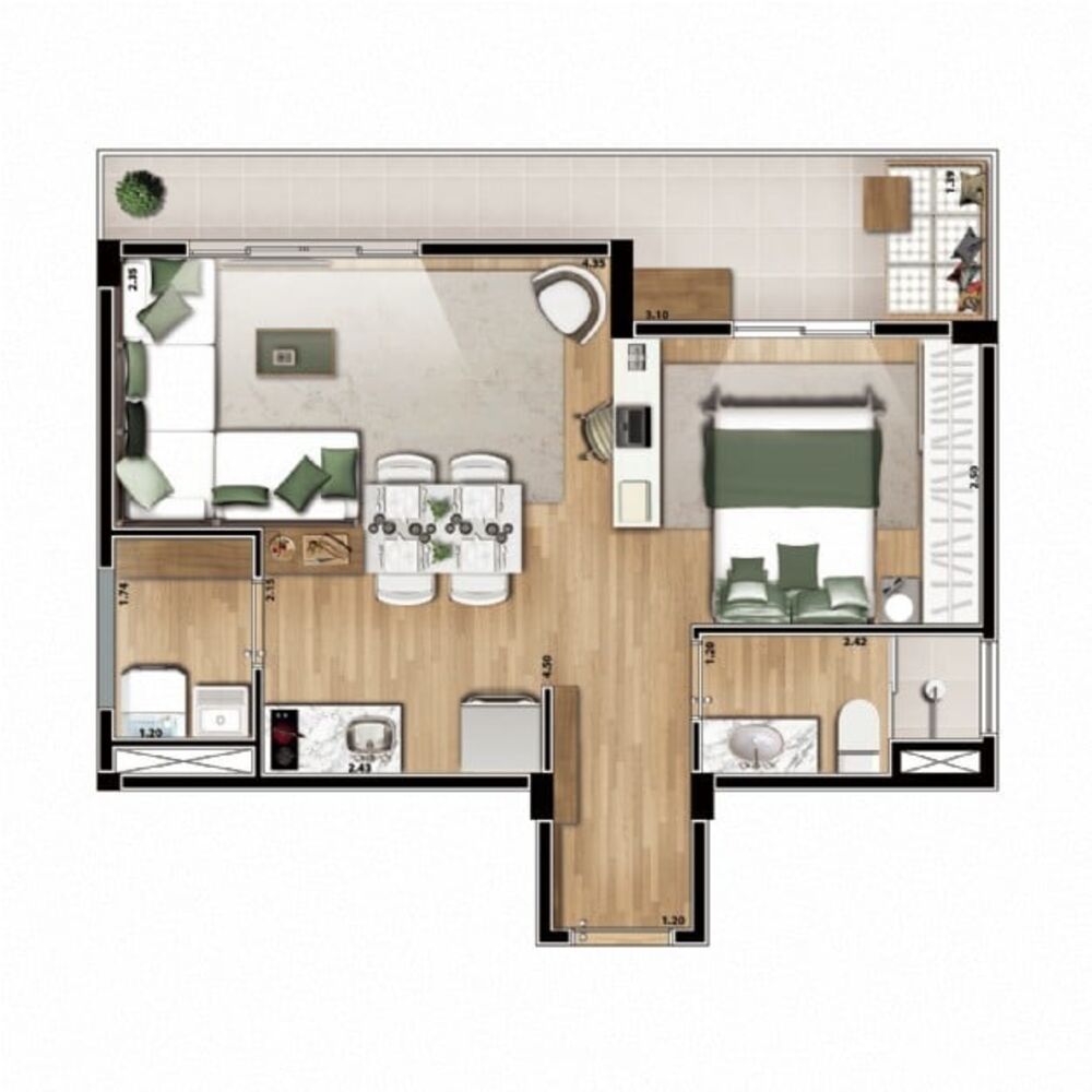 Apartamento à venda com 1 quarto, 35m² - Foto 3