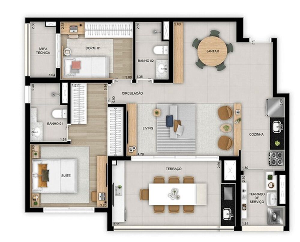 Apartamento, 2 quartos, 70 m² - Foto 1