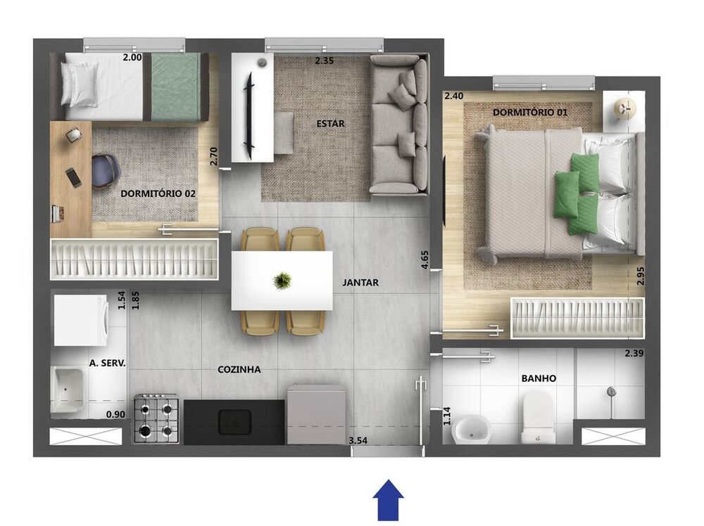 Apartamento, 2 quartos, 34 m² - Foto 22