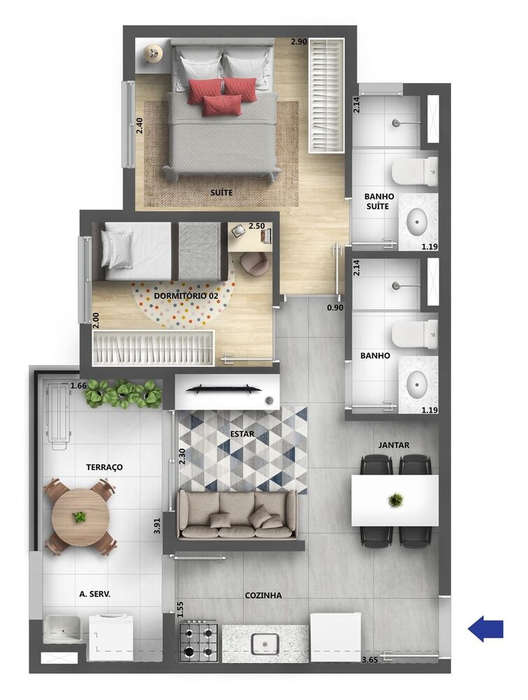 Apartamento, 2 quartos, 34 m² - Foto 24