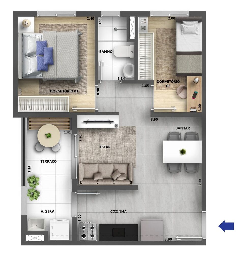 Apartamento, 2 quartos, 34 m² - Foto 23