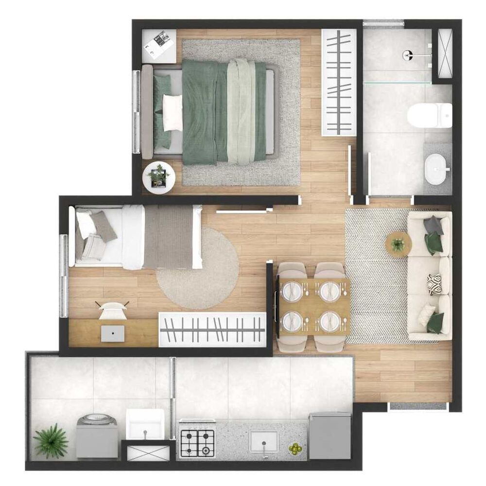 Apartamento, 2 quartos, 53 m² - Foto 2