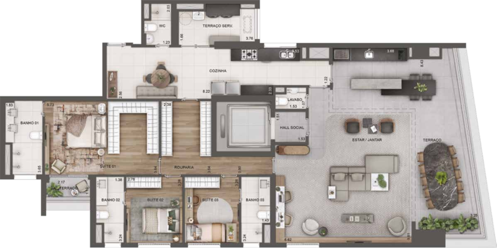 Apartamento, 3 quartos, 164 m² - Foto 44