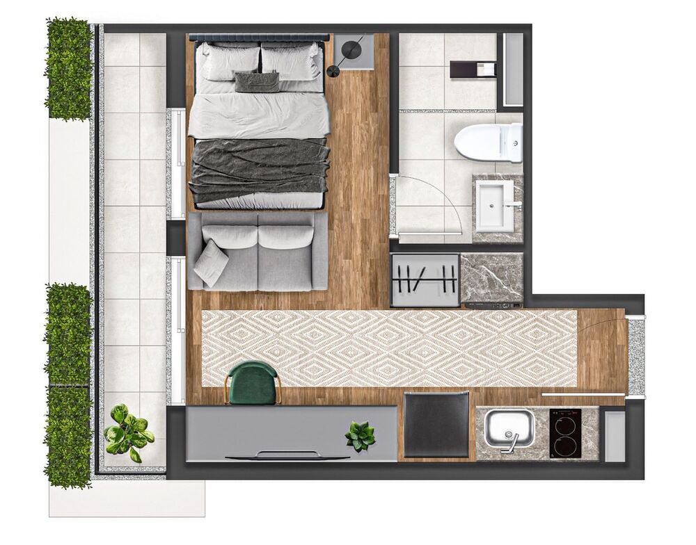 Apartamento, 1 quarto, 33 m² - Foto 6