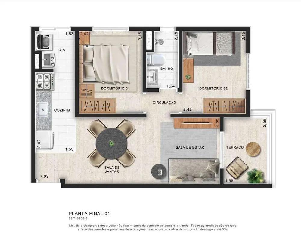 Apartamento, 2 quartos, 53 m² - Foto 8
