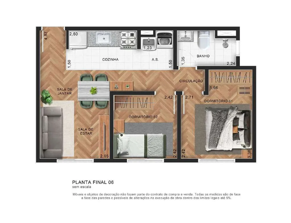 Apartamento, 2 quartos, 53 m² - Foto 7