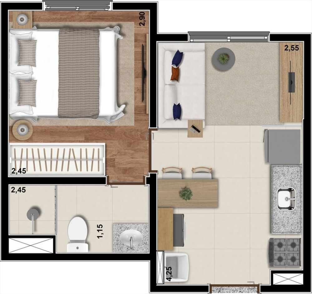 Apartamento, 1 quarto, 33 m² - Foto 7